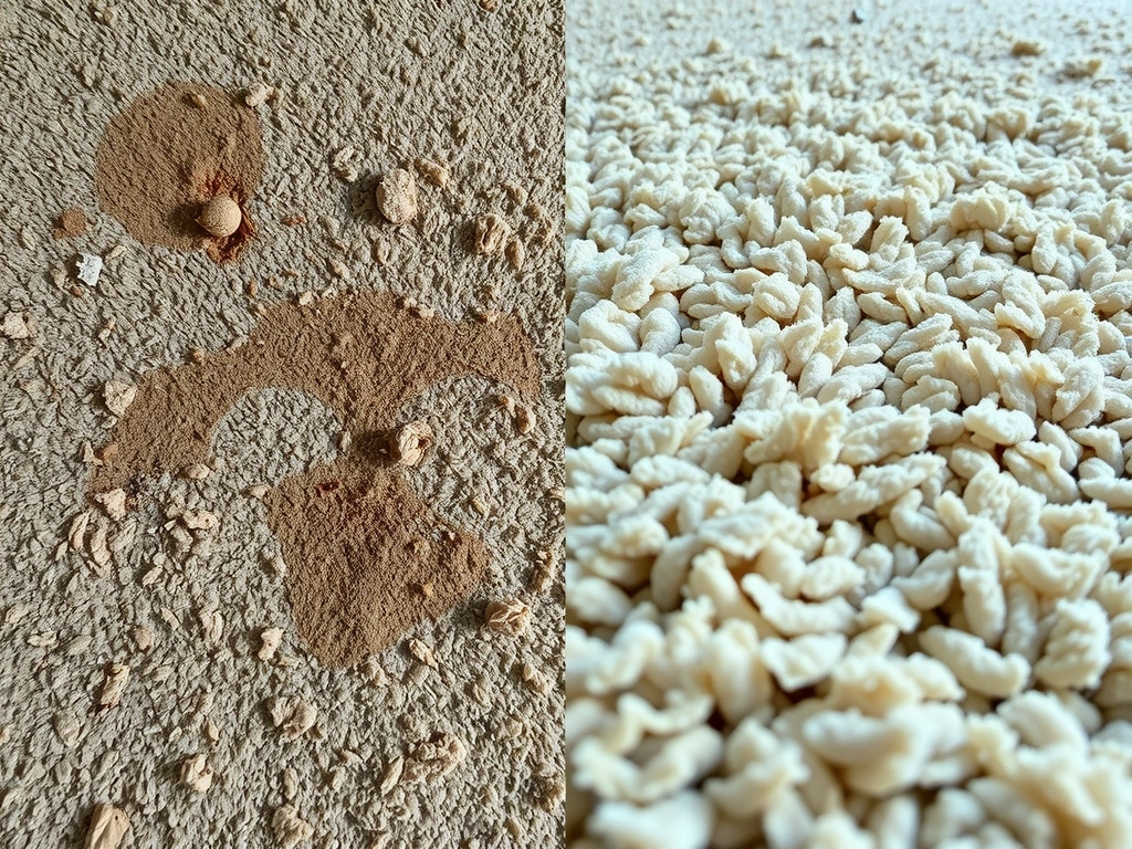 Srovnání koberce před a po čištění