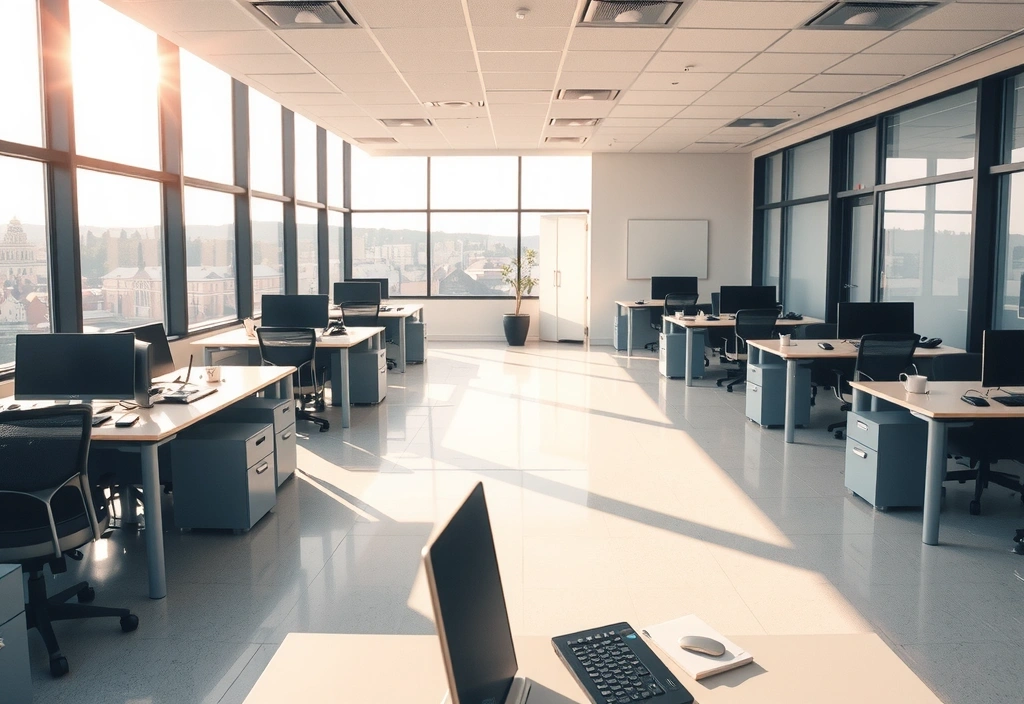 Čistá kancelář ráno